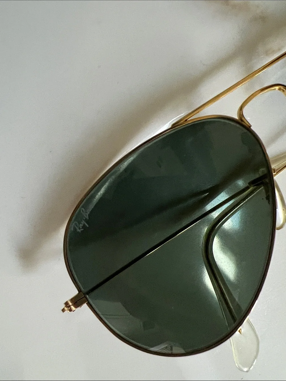 Ray-Ban Aviator Sunglasses - Gold Frame with Dark Green Lenses
